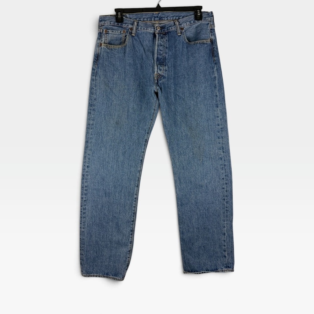 Levi's 501 Original Straight Leg Jeans Mens 36x32 Blue Medium Wash USA Good